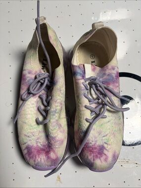 Link Tie-Dye Knit Lace-Up Women's Sneakers - Lavender Multi Size 1